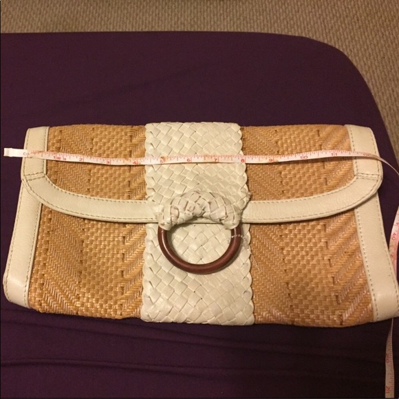 COLE HAAN rattan/ivory clutch - Picture 3 of 5